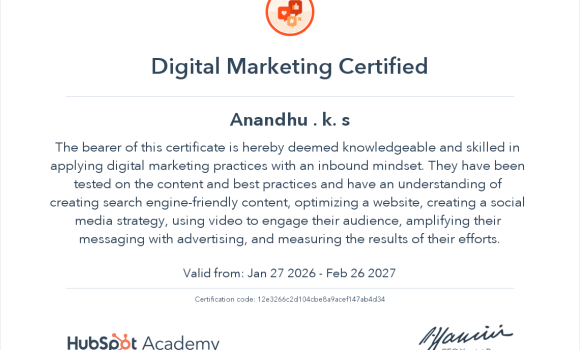 Hubspot certificate